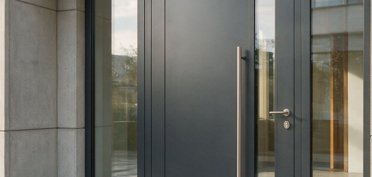 Aluminium-Haustür im Objektbau – fachgerecht montiert